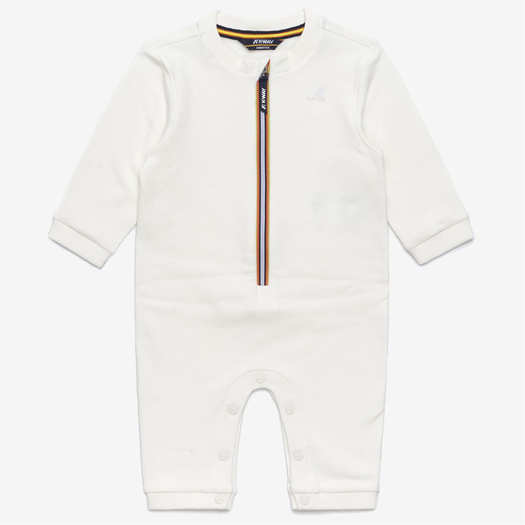Completo tuta e cappello unisex in cotone bianco per bambini main