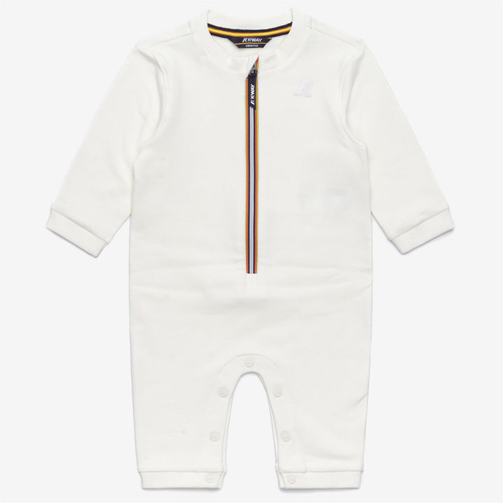 Completo tuta e cappello unisex in cotone bianco per bambini 2