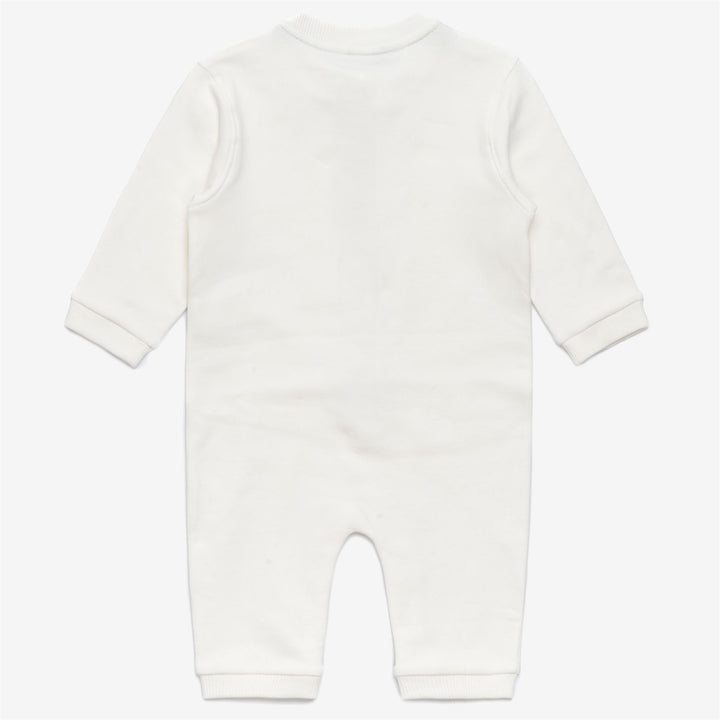 Completo tuta e cappello unisex in cotone bianco per bambini 3