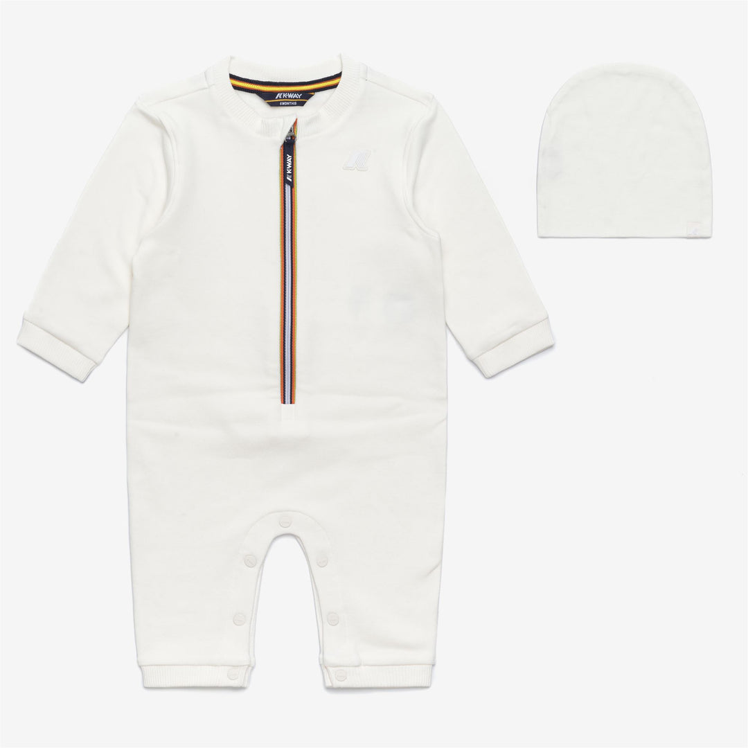 White cotton unisex Kids' Tracksuit and Hat Set 01