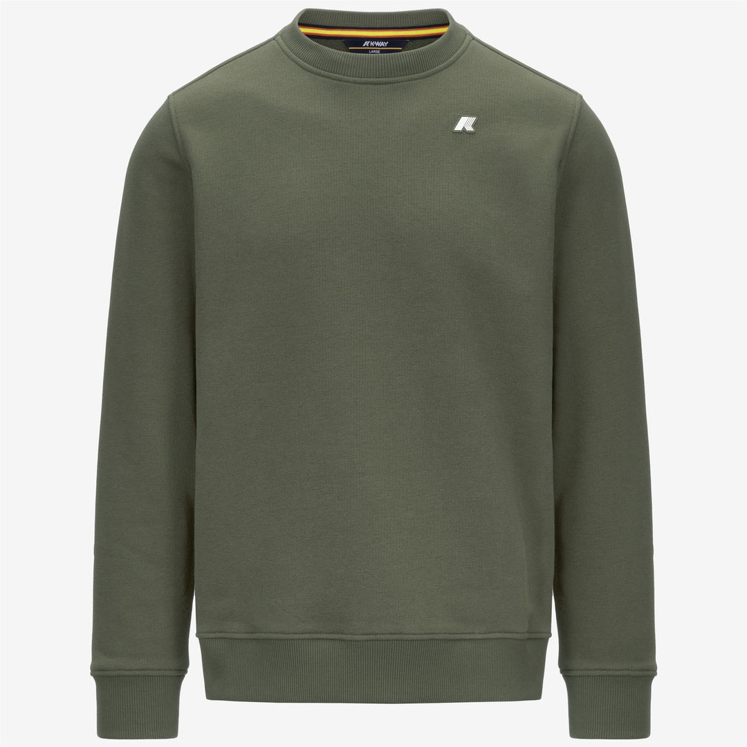 Maglione in Pile Casual Uomo Verde Lichene per Uso Cittadino 01