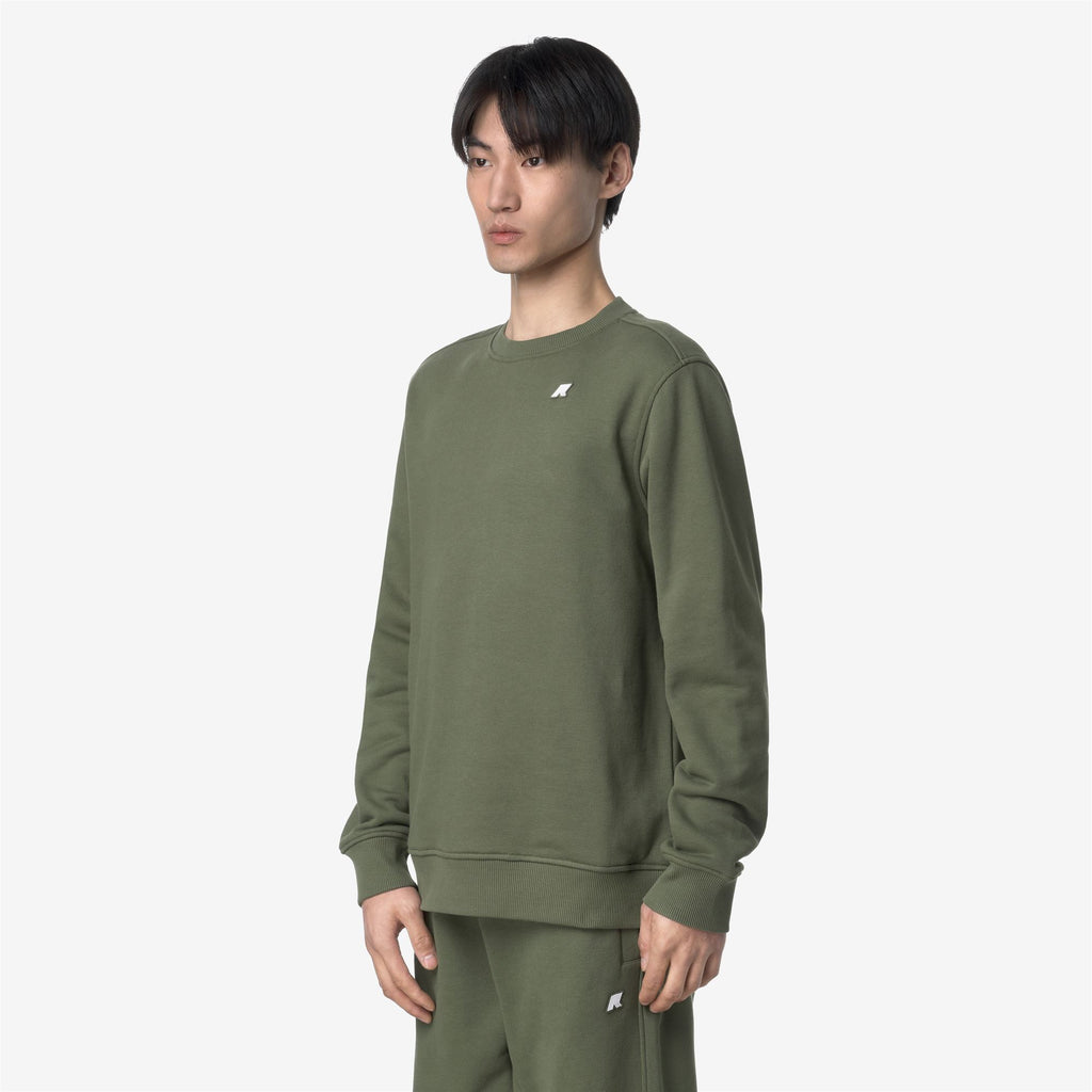 Fleece_MAN_BAPTISTE FRENCH TERRY_Jumper_Green Lichen - Commercial 5