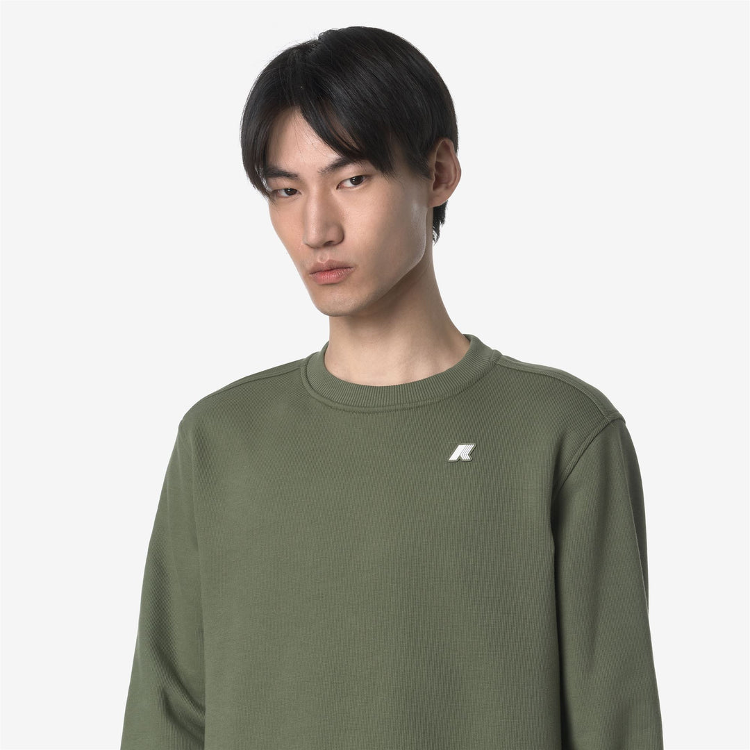 Maglione in Pile Casual Uomo Verde Lichene per Uso Cittadino main