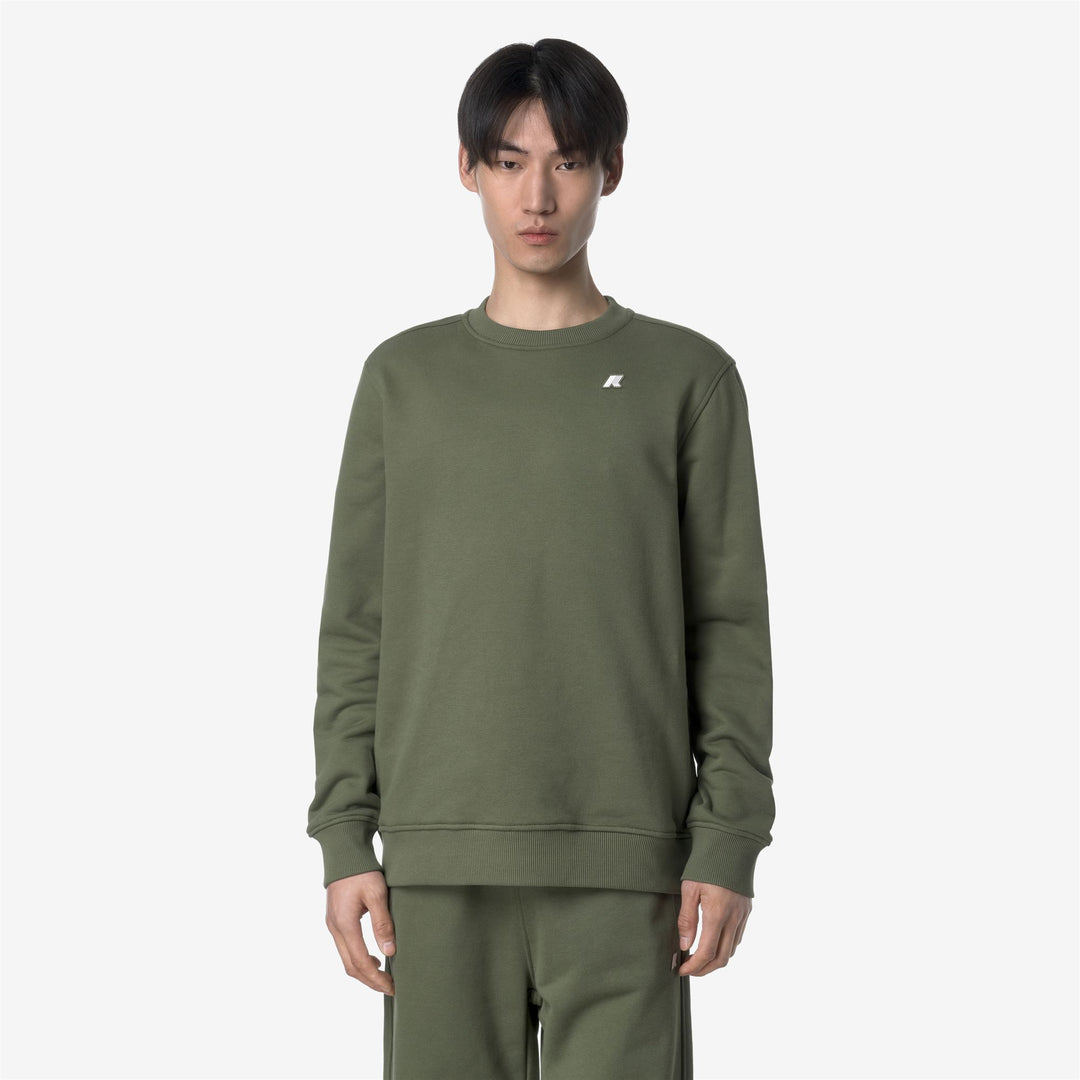 Maglione in Pile Casual Uomo Verde Lichene per Uso Cittadino main