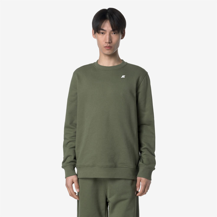 Maglione in Pile Casual Uomo Verde Lichene per Uso Cittadino 3
