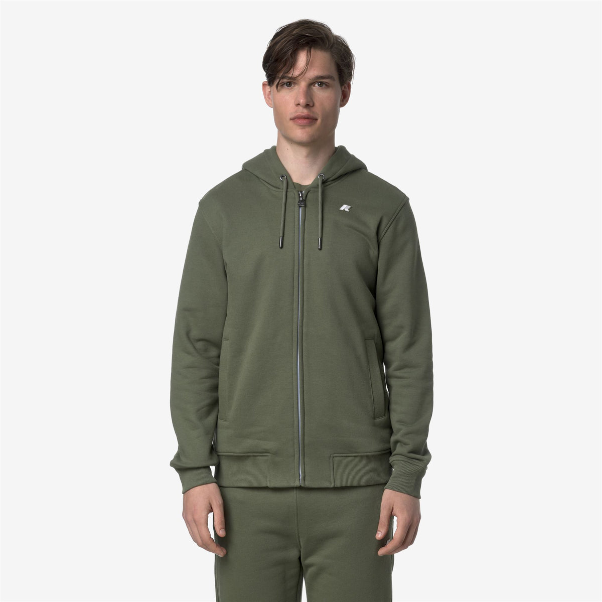 Fleece_MAN_ANTHONY FRENCH TERRY_Jacket_Green Lichen - Commercial 4