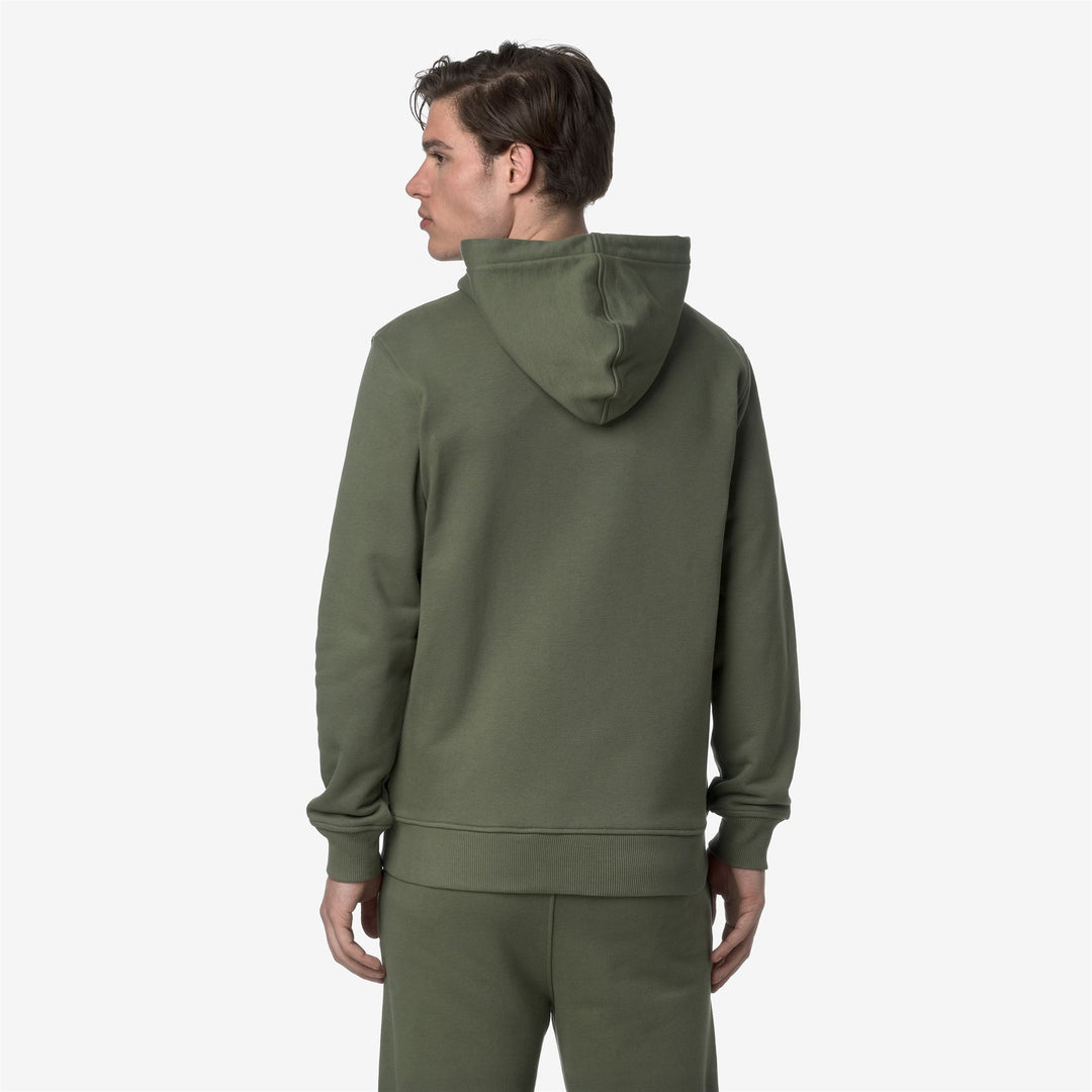 Felpa Casual con Cappuccio Regolabile Uomo Verde Lichene main