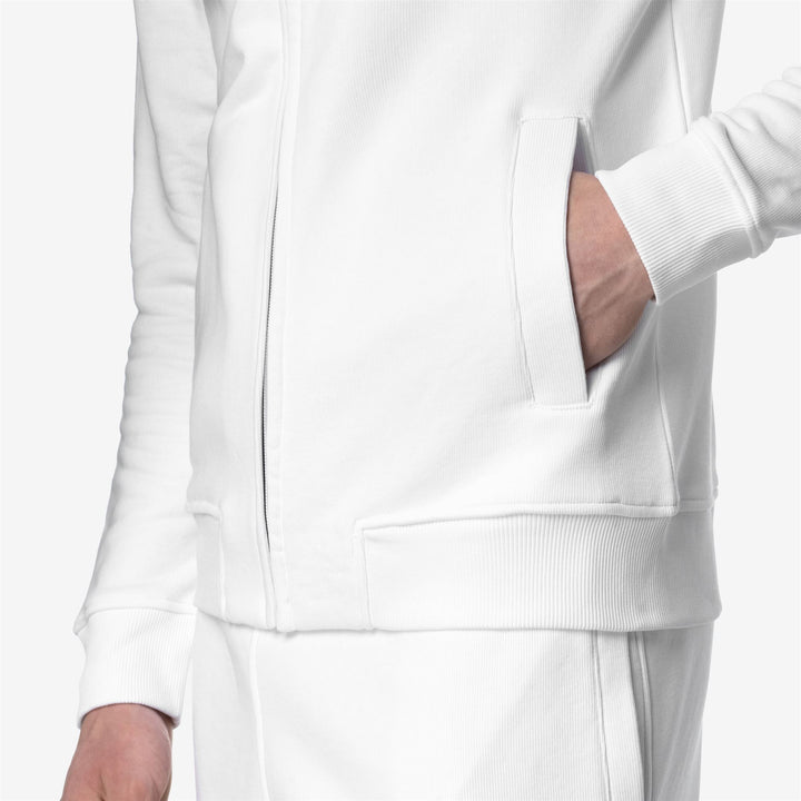 Grey White Men's Casual Fleece Jacket with High Collar and Pockets 2