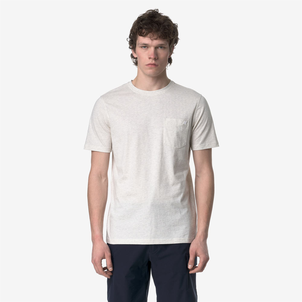 Grey White Men's Slim Fit Cotton T-Shirt with Chest Pocket 02