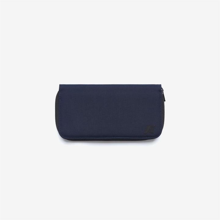 Cartera azul con cremallera para mujer con compartimentos para tarjetas y monedas 1