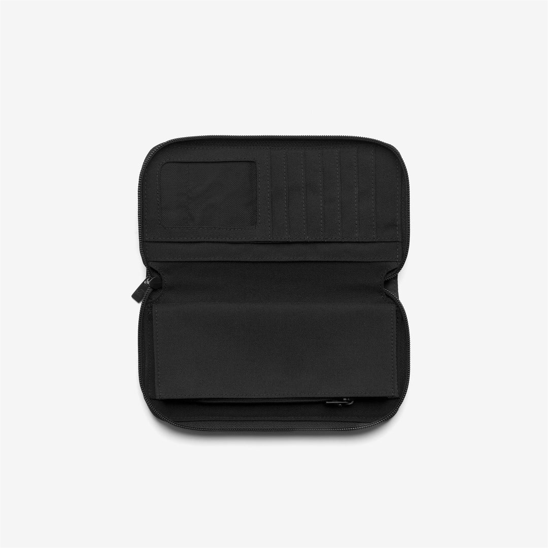 Portafoglio da donna in nylon nero con cerniera e scomparti multipli main