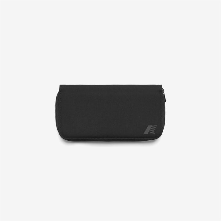 Portafoglio da donna in nylon nero con cerniera e scomparti multipli 1