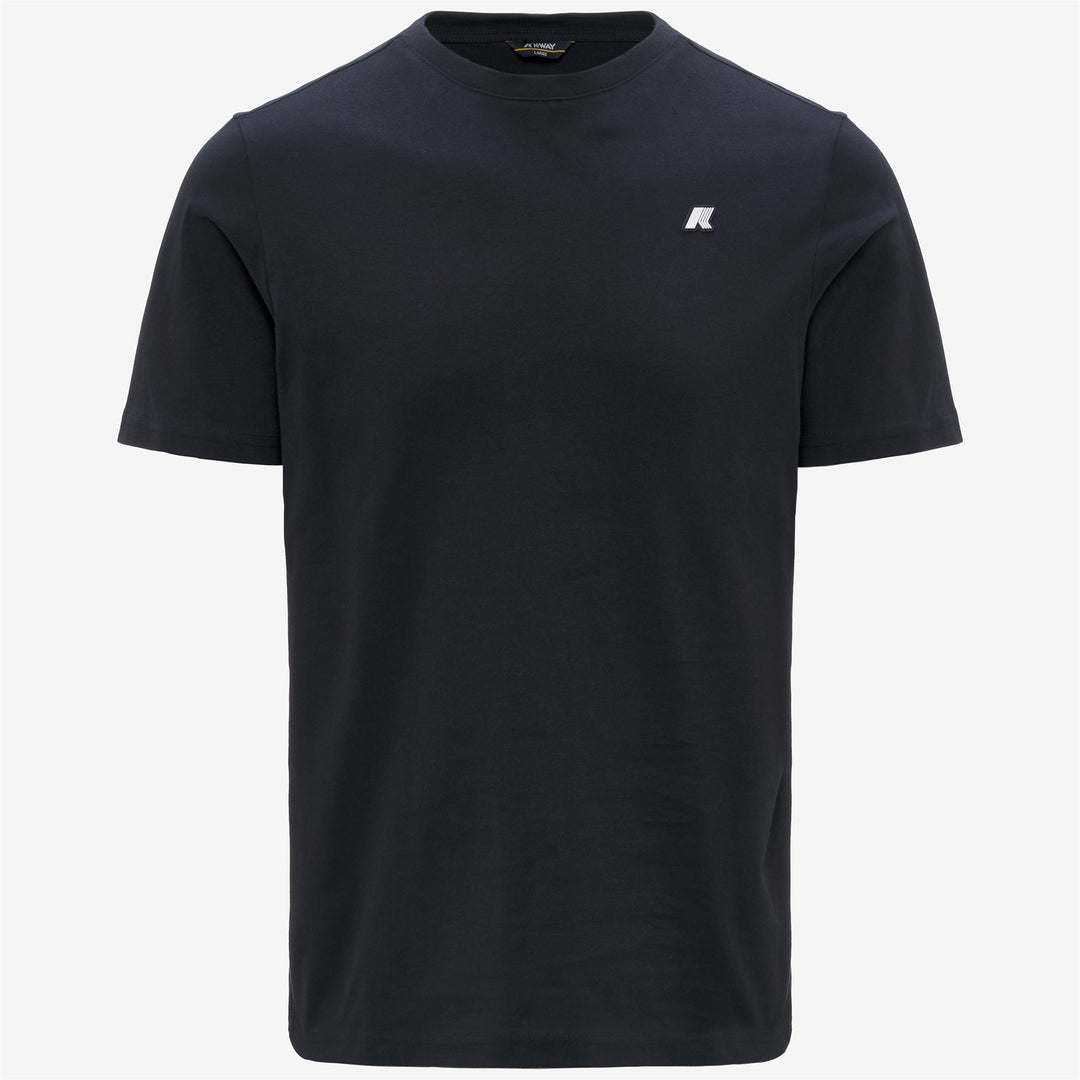 Blue Men's Slim Fit T-Shirt with White Logo 01