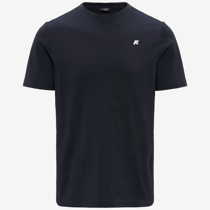 Camiseta azul ajustada para hombre con logotipo blanco 1