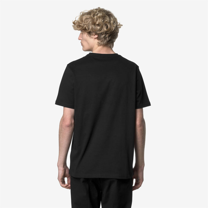 Camiseta negra de algodón de corte entallado para hombre con logotipo blanco 5
