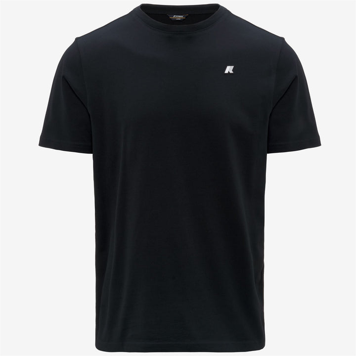 Camiseta negra de algodón de corte entallado para hombre con logotipo blanco 1