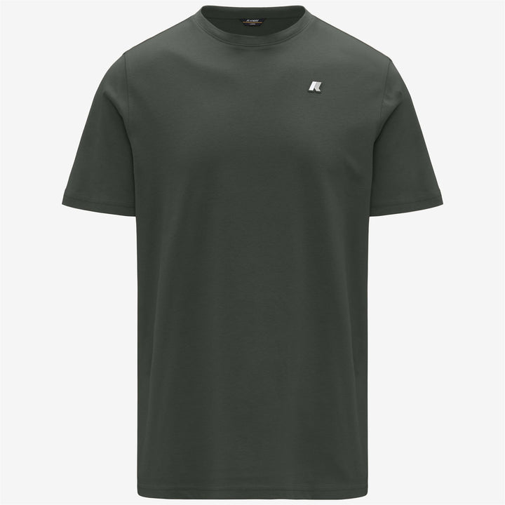 Camiseta de algodón verde ajustada para hombre con logotipo 1