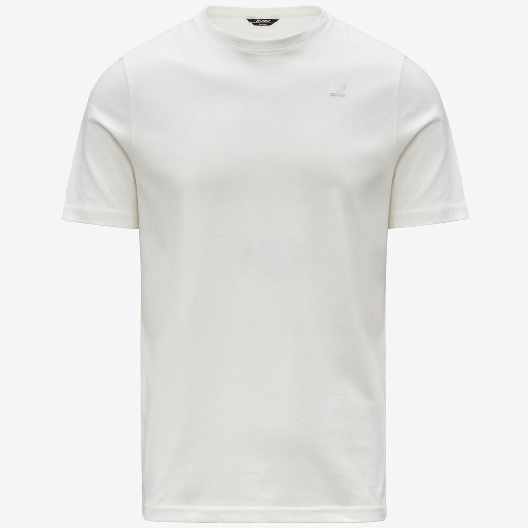 White Men's Slim Fit Cotton T-Shirt with Logo 01