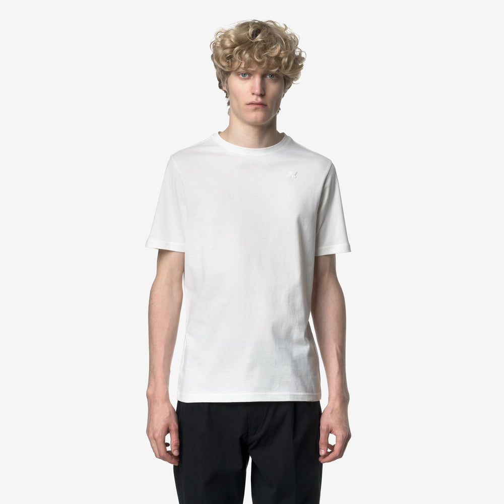 White Men's Slim Fit Cotton T-Shirt with Logo 02