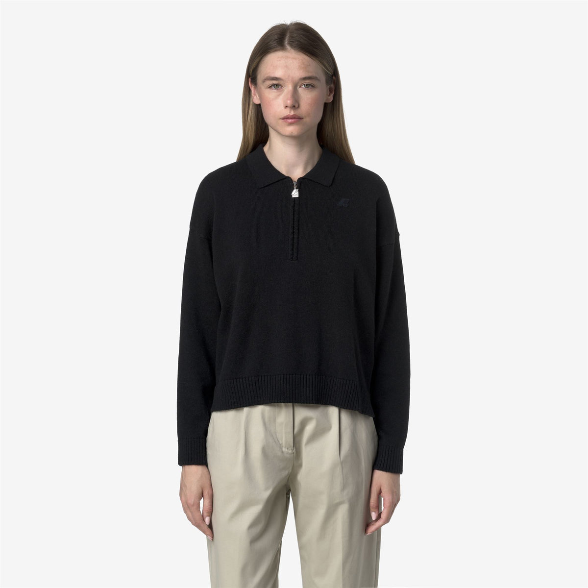 Knitwear_WOMAN_GRAMARNIER COTTON CASHMERE AF_Pull Over_Black Mel - Commercial 4