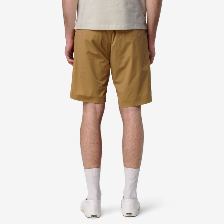 Brown men's lightweight summer sport shorts with elastic waistband 5
