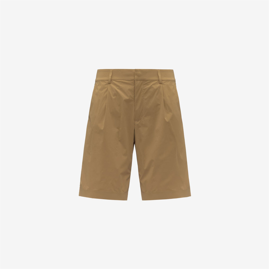 Pantalones cortos deportivos ligeros de verano para hombre en color marrón con cinturilla elástica 01