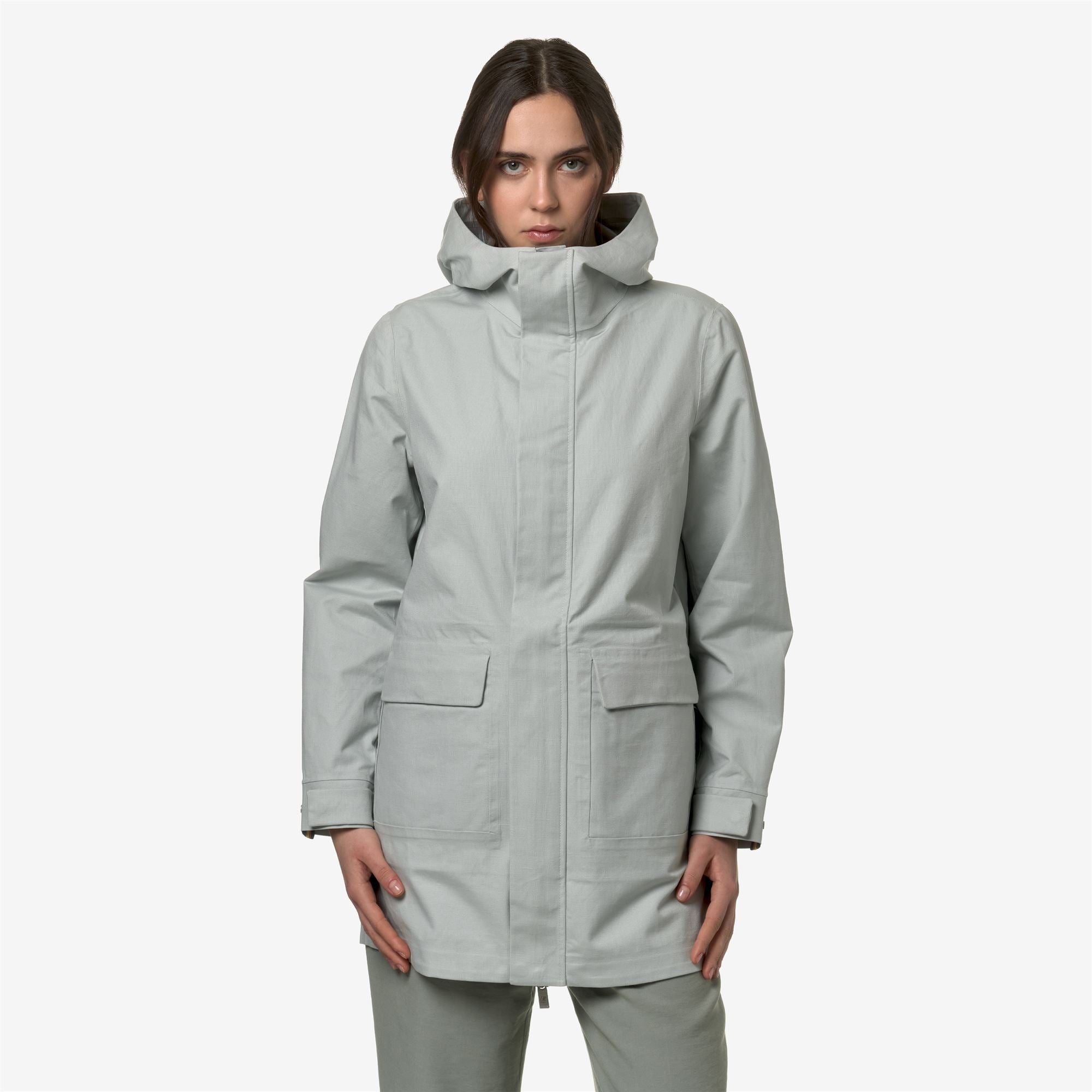 Jackets_Woman_THERSA LINEN BLEND 2L_3/4 Length_Grey Sage - SILVER - Commercial 4