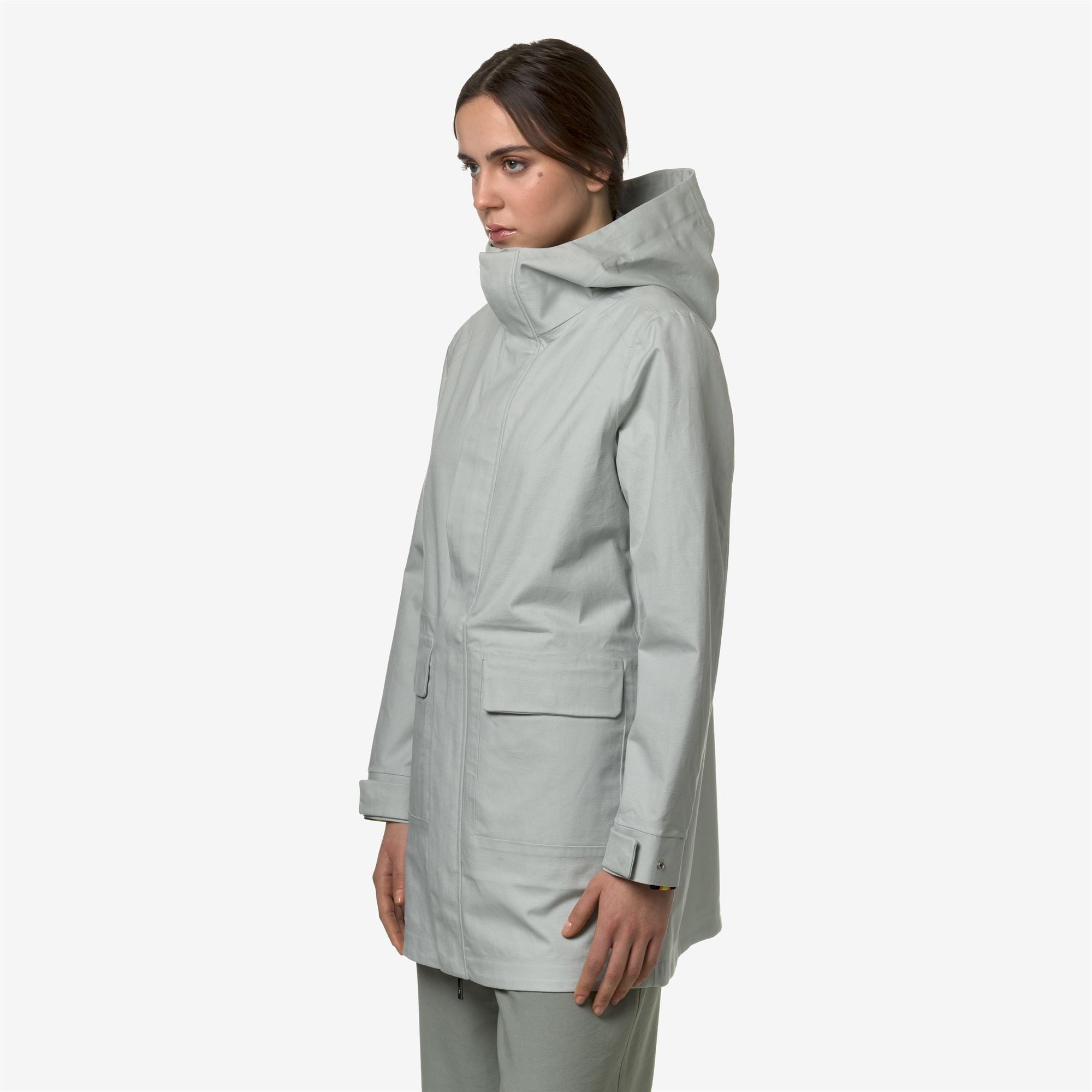 Jackets_Woman_THERSA LINEN BLEND 2L_3/4 Length_Grey Sage - SILVER - Commercial 5