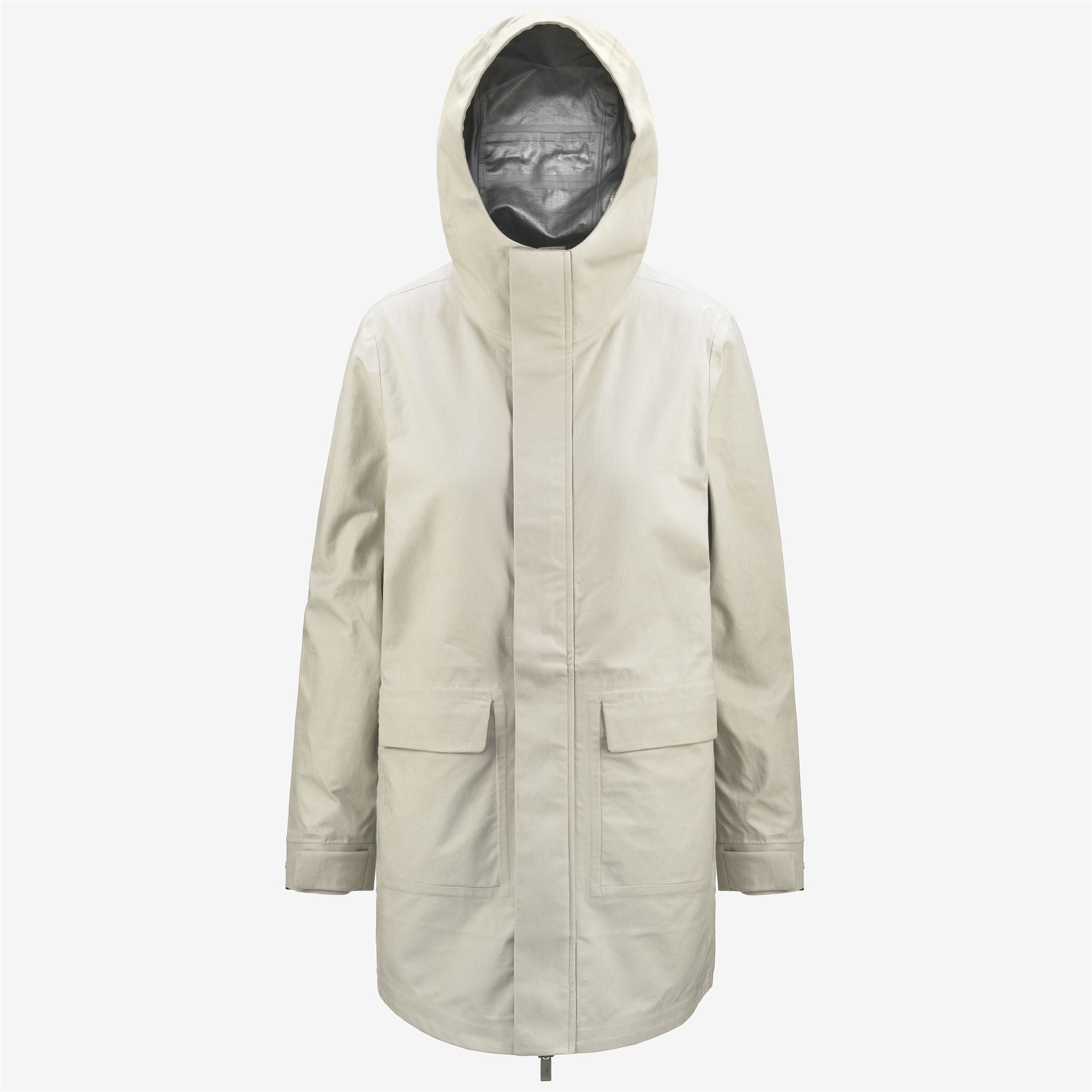 Jackets_Woman_THERSA LINEN BLEND 2L_3/4 Length_BEIGE LT - SILVER - Commercial 1