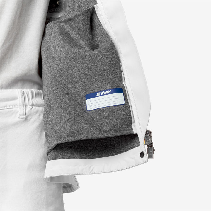 Chaqueta de ciudad gris y blanca para mujer, resistente al agua 4