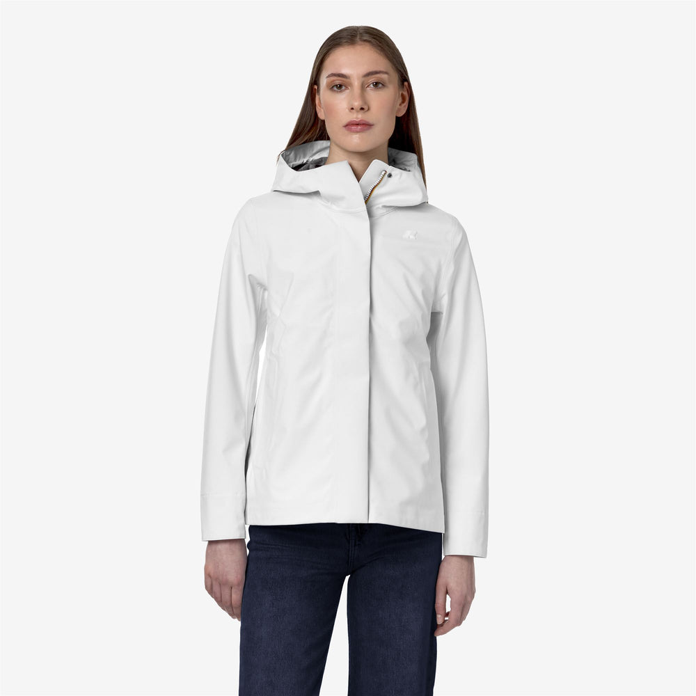 Grey White Women's Mid-Length Water-Resistant City Jacket 02