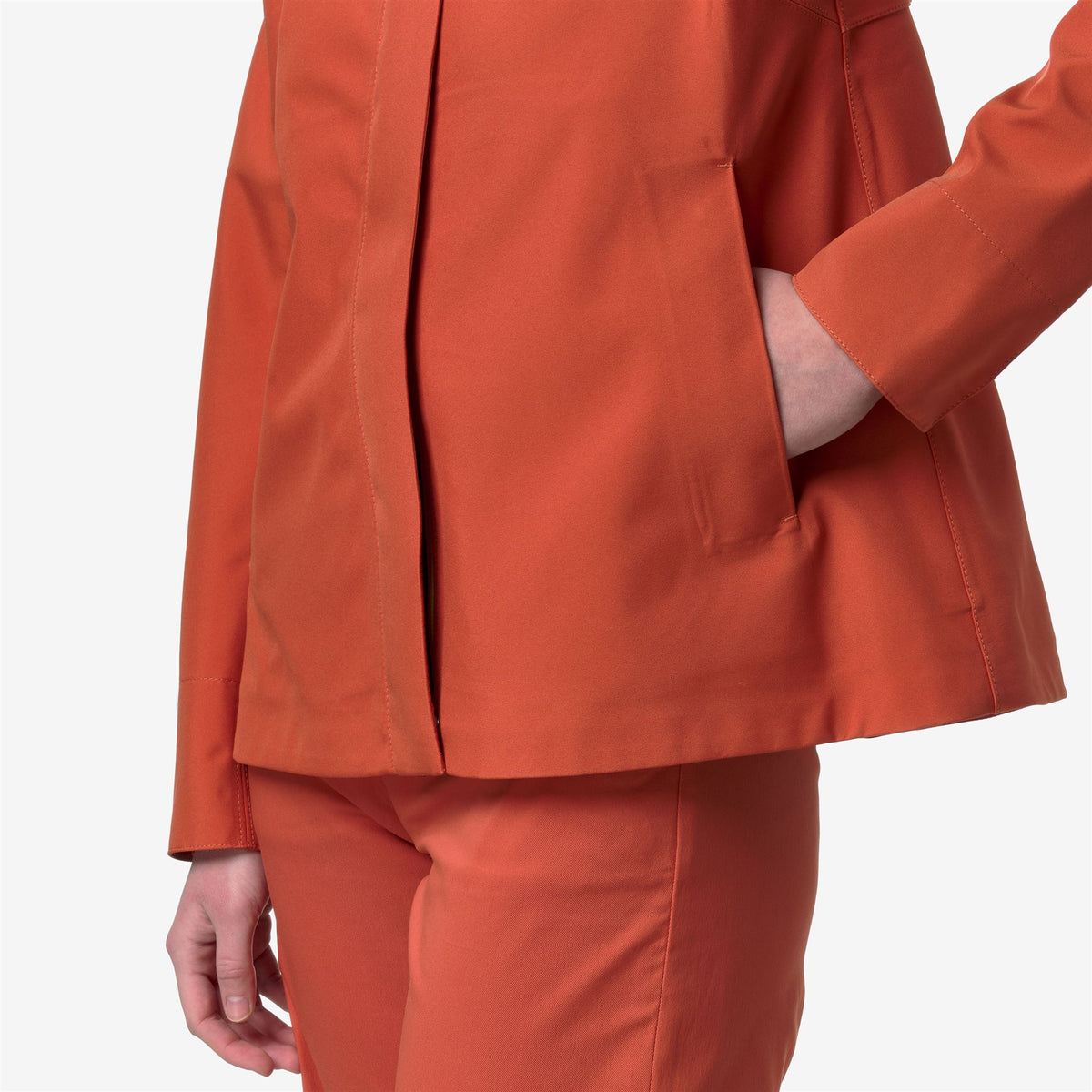 Jackets_Woman_MADALINA BONDED JERSEY_Mid_Orange Brownish - Commercial 7
