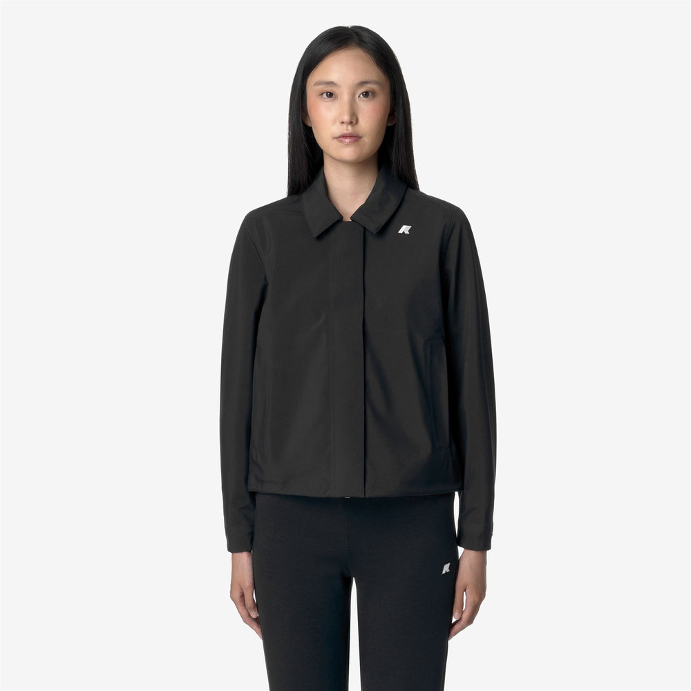 Black Grey Women's Short Waterproof Jacket with Micro Fleece Lining 02