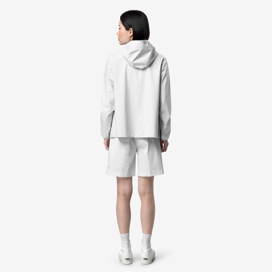 Grey white Women's Mid-Length Waterproof Jacket with Stretch Fabric main