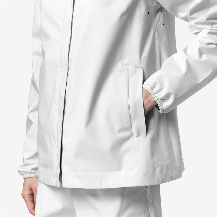 Grey white Women's Mid-Length Waterproof Jacket with Stretch Fabric 2