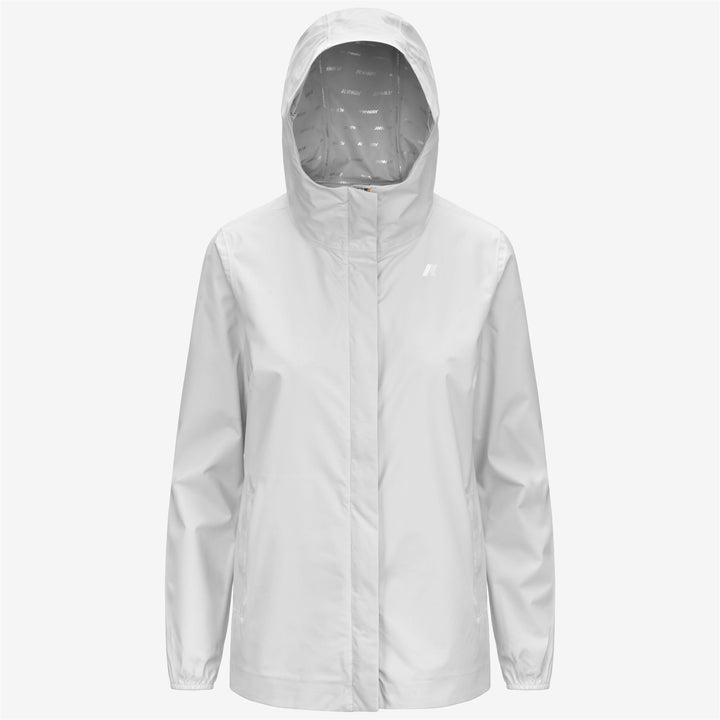 Grey white Women's Mid-Length Waterproof Jacket with Stretch Fabric 1