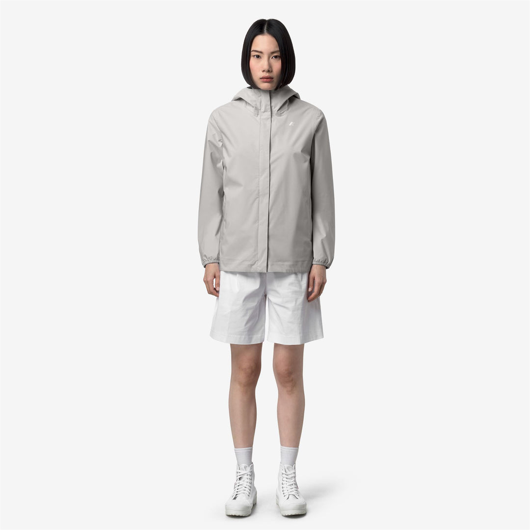 Beige Grey Women's Mid-Length Waterproof Jacket main