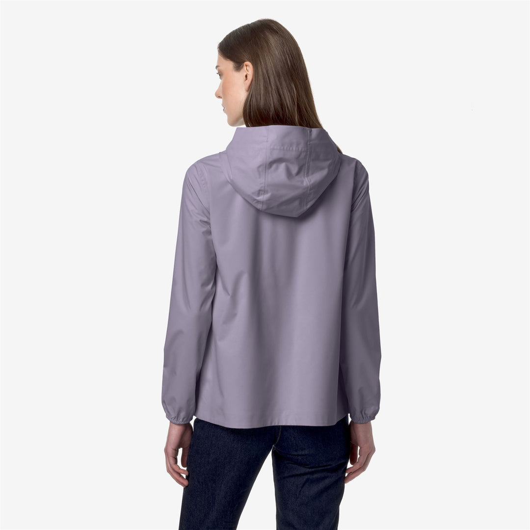 Chaqueta impermeable de mujer azul violeta de media longitud con elasticidad main
