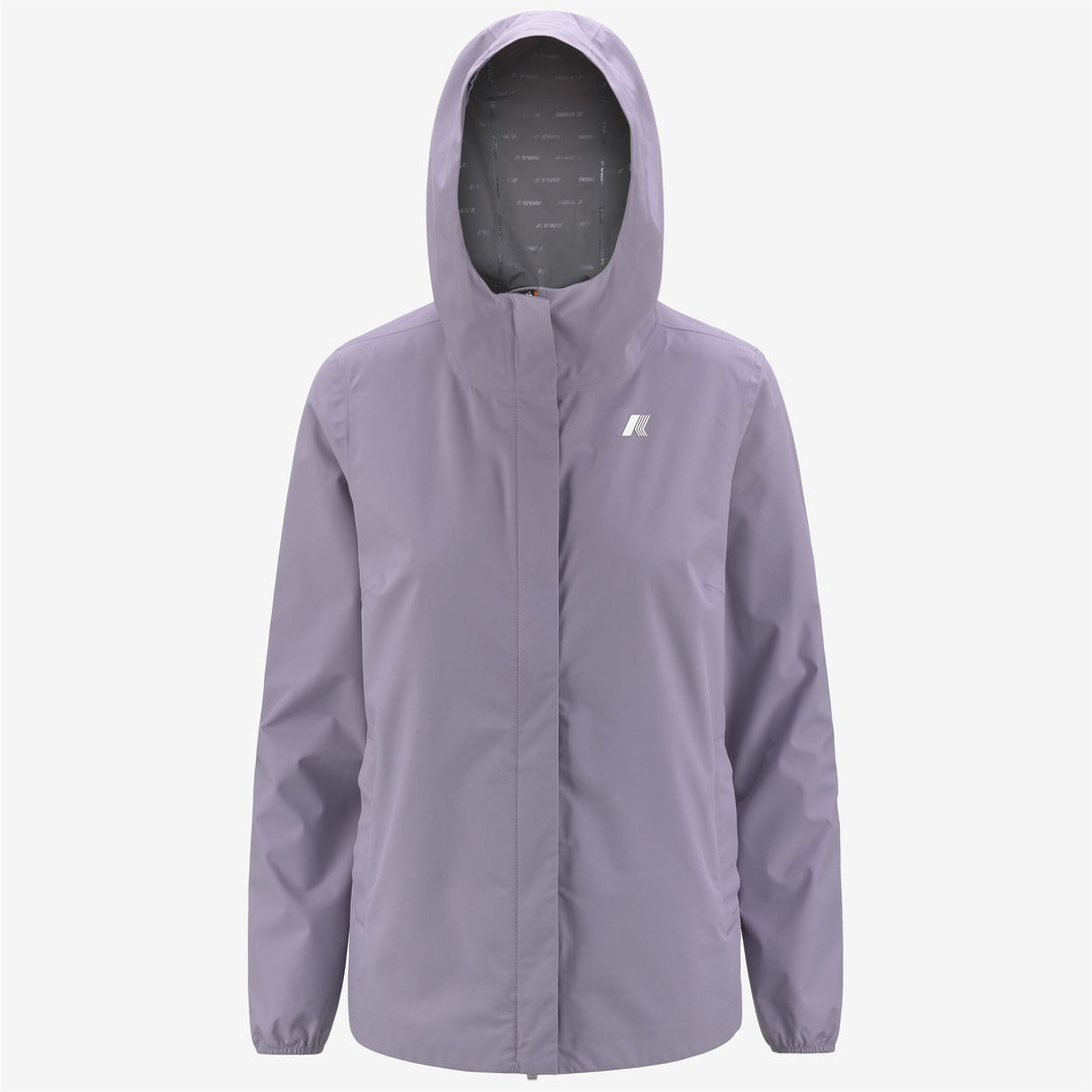 Chaqueta impermeable de mujer azul violeta de media longitud con elasticidad main