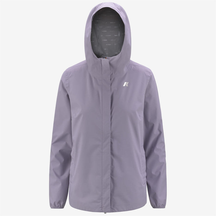 Chaqueta impermeable de mujer azul violeta de media longitud con elasticidad 5