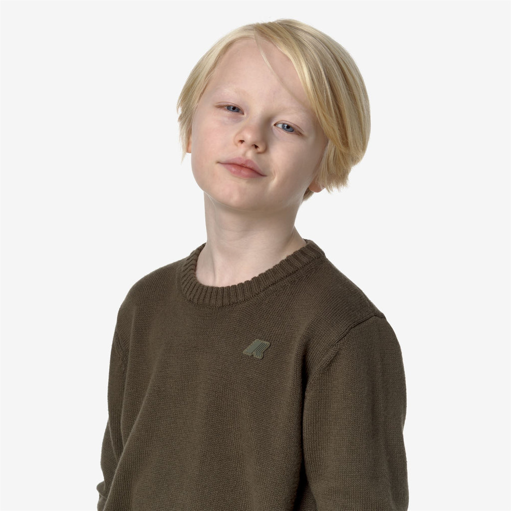 Knitwear_KID UNISEX_P. SEBASTIEN COTTON CASHMERE_Pull Over_GREEN BLACKISH - Commercial 7