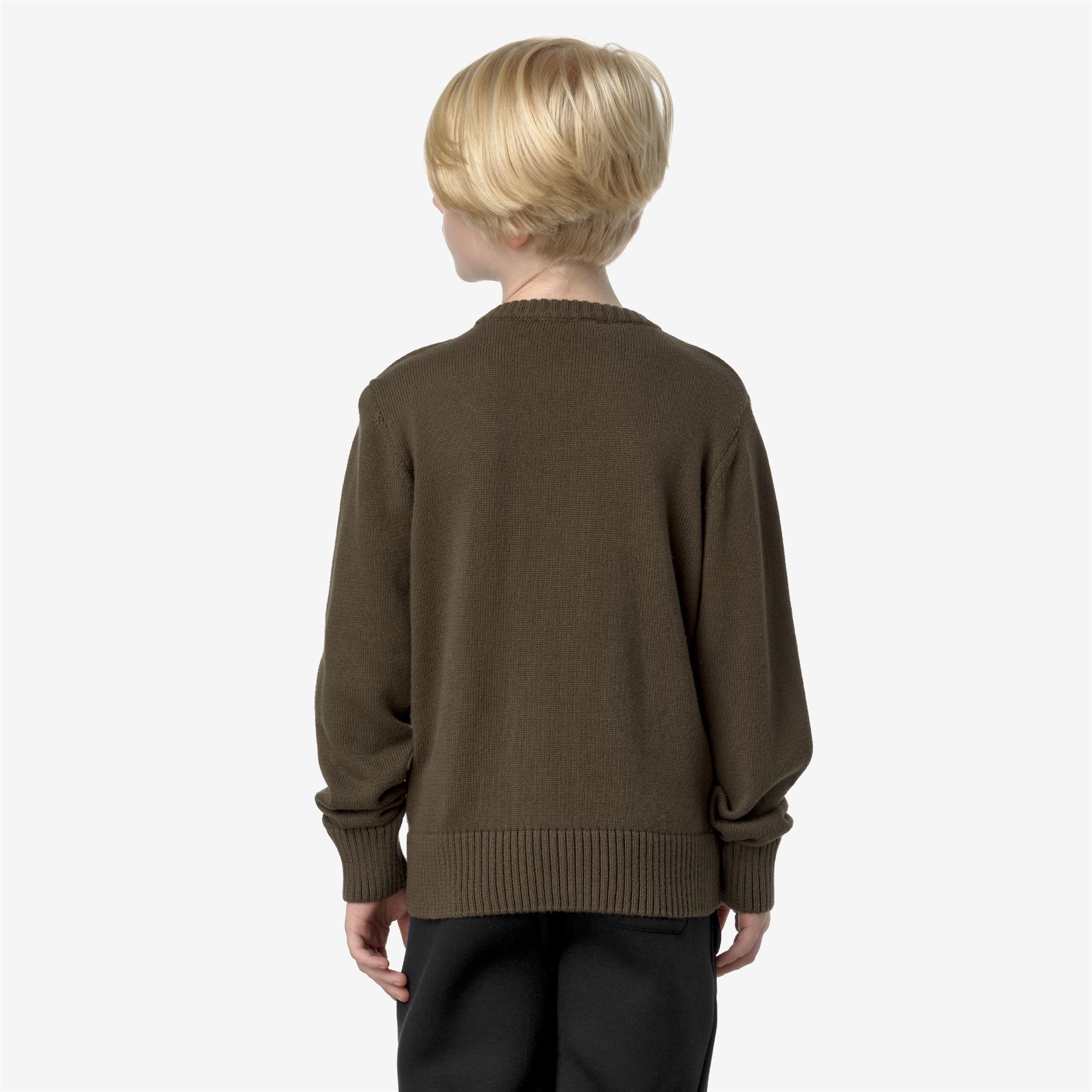 Knitwear_KID UNISEX_P. SEBASTIEN COTTON CASHMERE_Pull Over_GREEN BLACKISH - Commercial 6