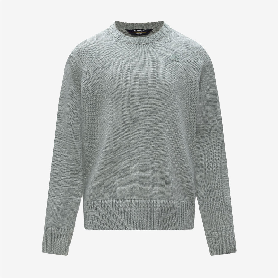 Maglione unisex grigio in maglia di cotone e cashmere per bambini 01