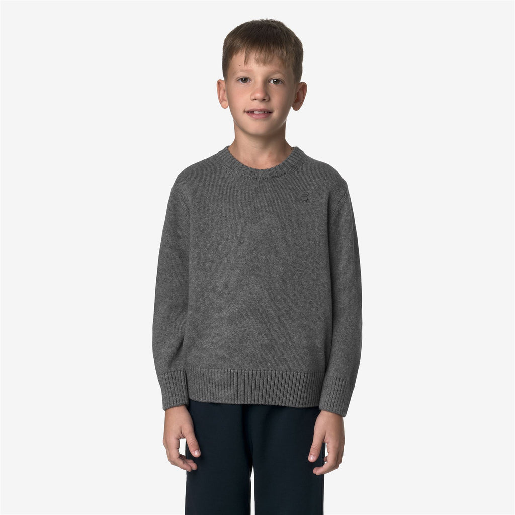Knitwear_KID UNISEX_P. SEBASTIEN COTTON CASHMERE_Pull Over_Grey Smoked Mel - Commercial 4