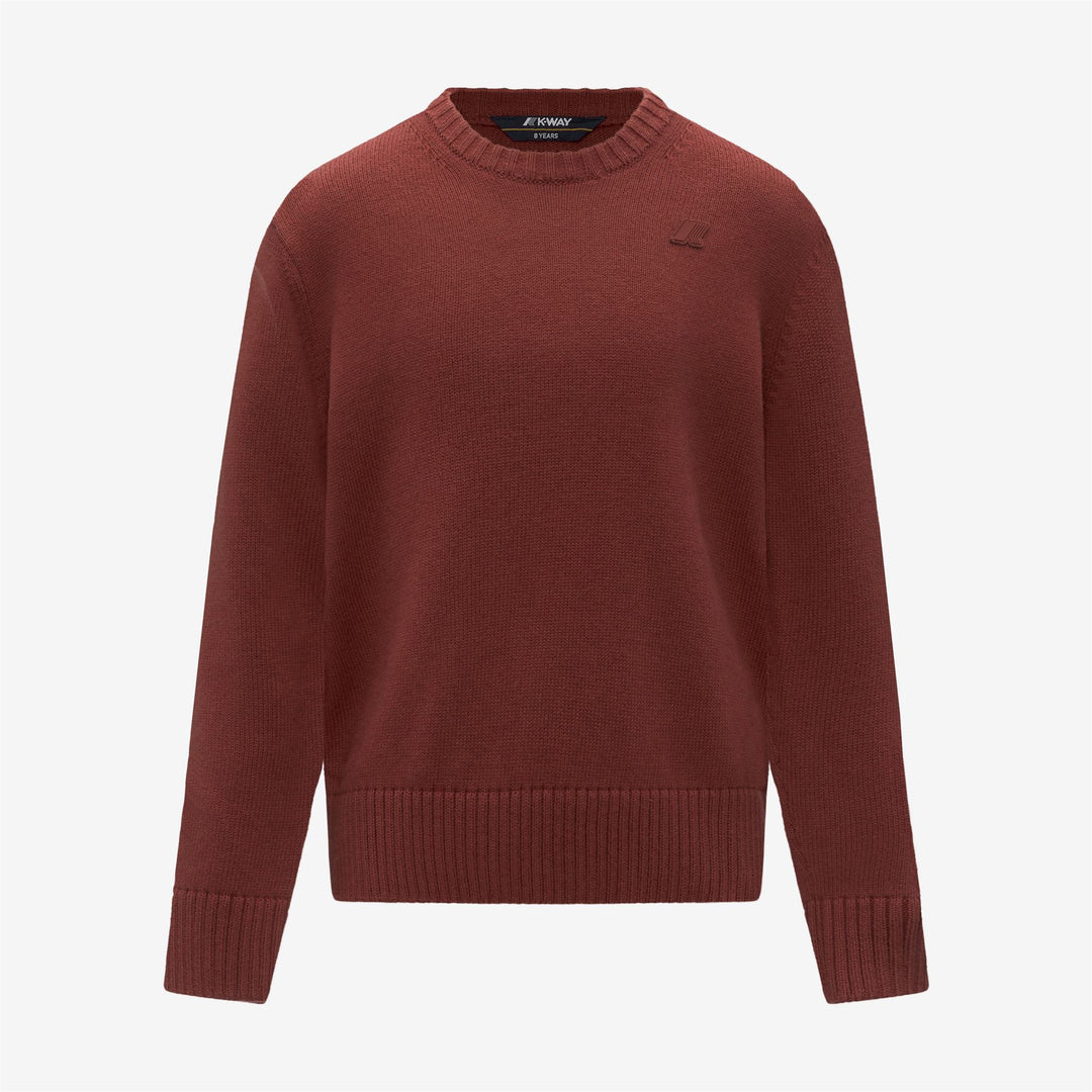 Maglione unisex in maglia di cotone e cashmere per bambini, marrone 01