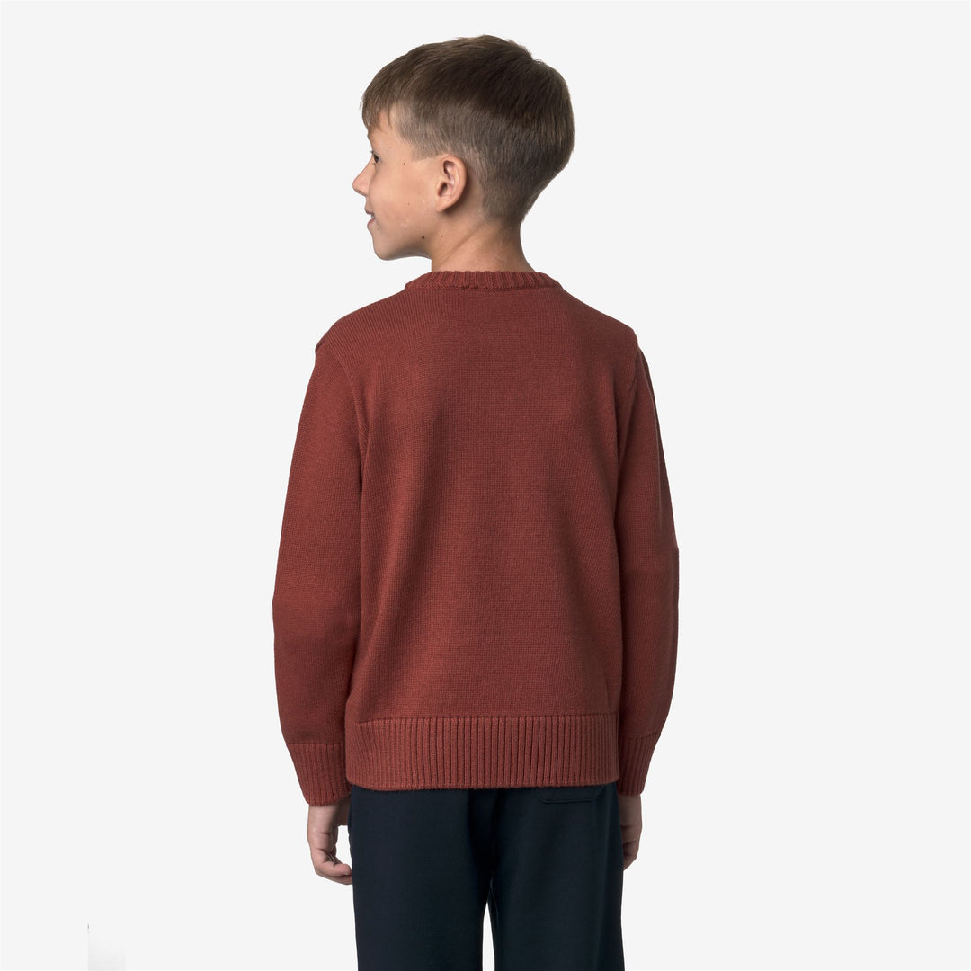 Maglione unisex in maglia di cotone e cashmere per bambini, marrone main