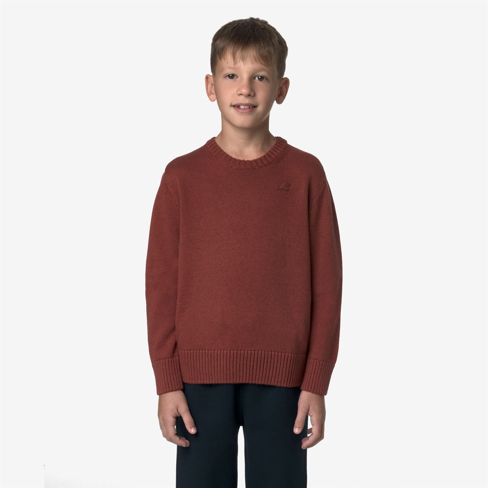 Brown unisex Kids' Cotton Cashmere Knit Pullover 02