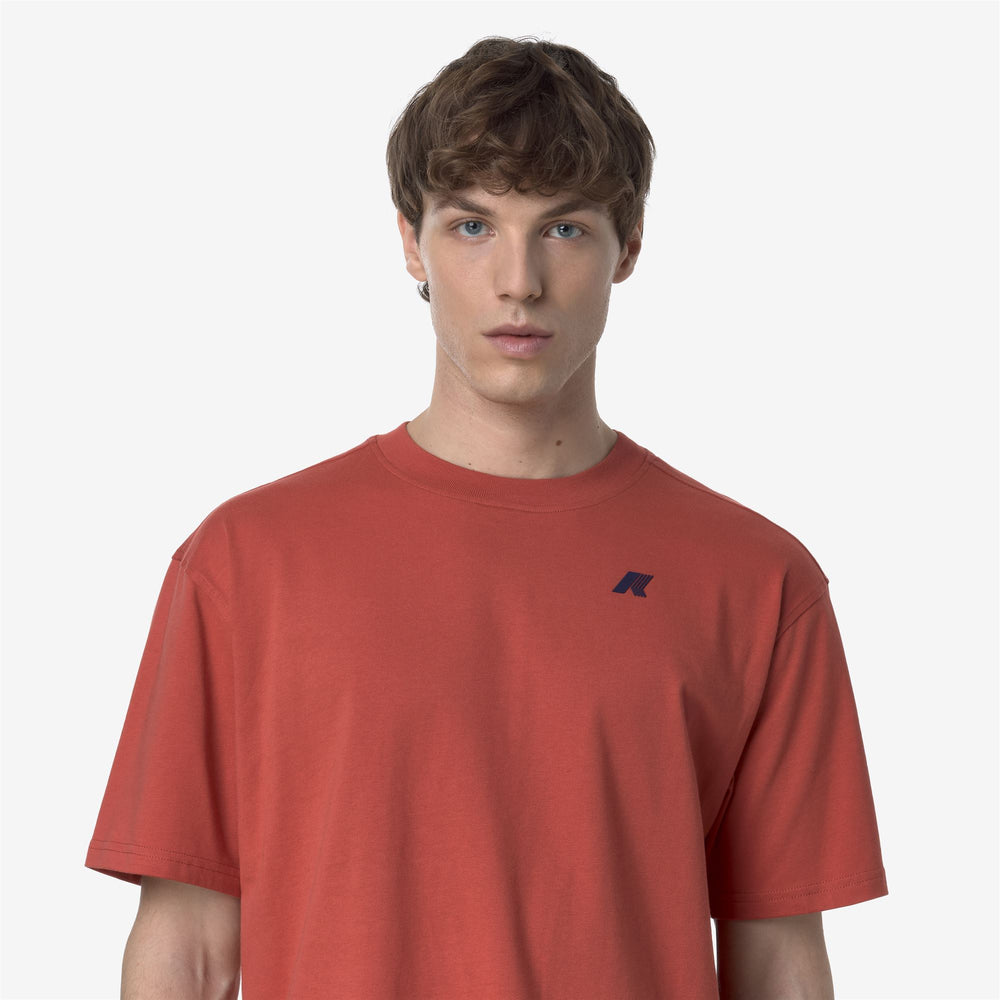 Red Men's Casual Cotton T-Shirt with Graphic Print 02