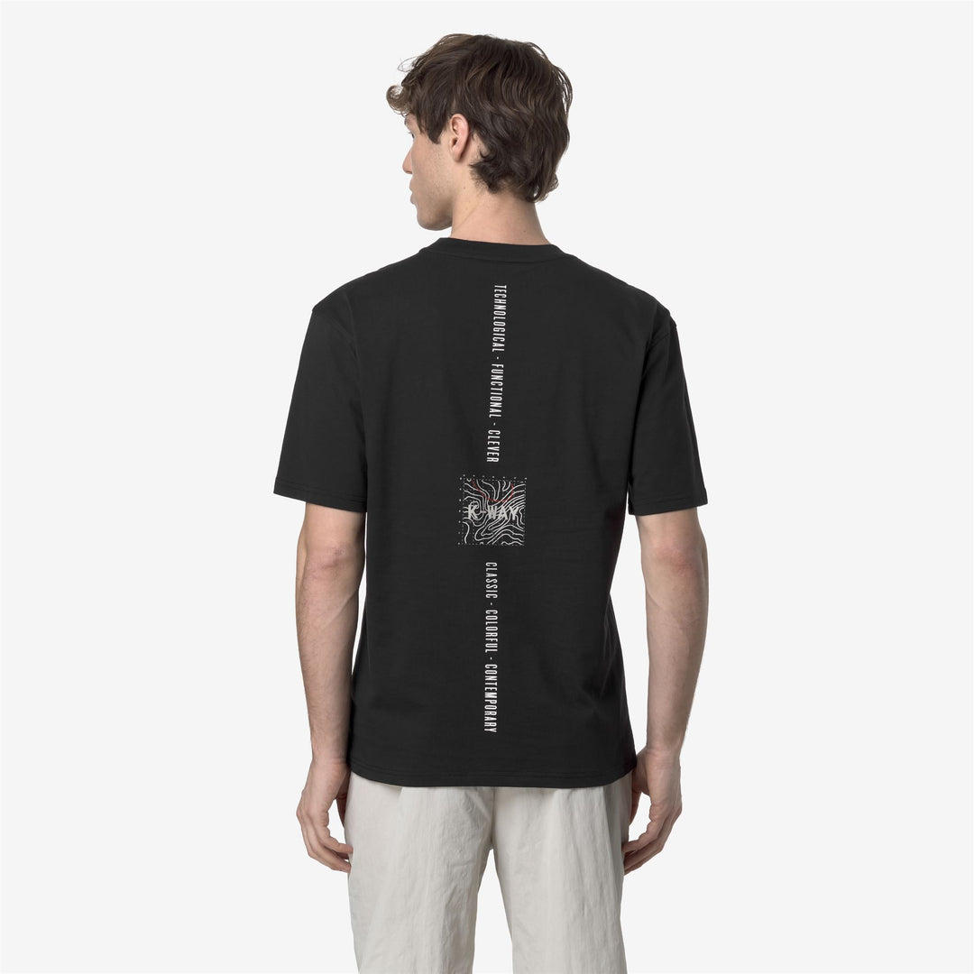 T-shirt casual da uomo in cotone nero con stampa main