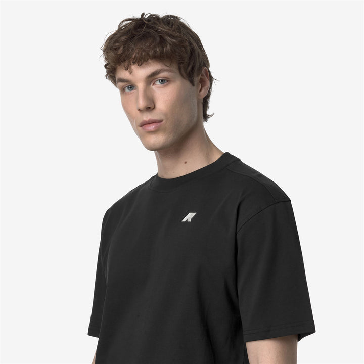 T-shirt casual da uomo in cotone nero con stampa 3